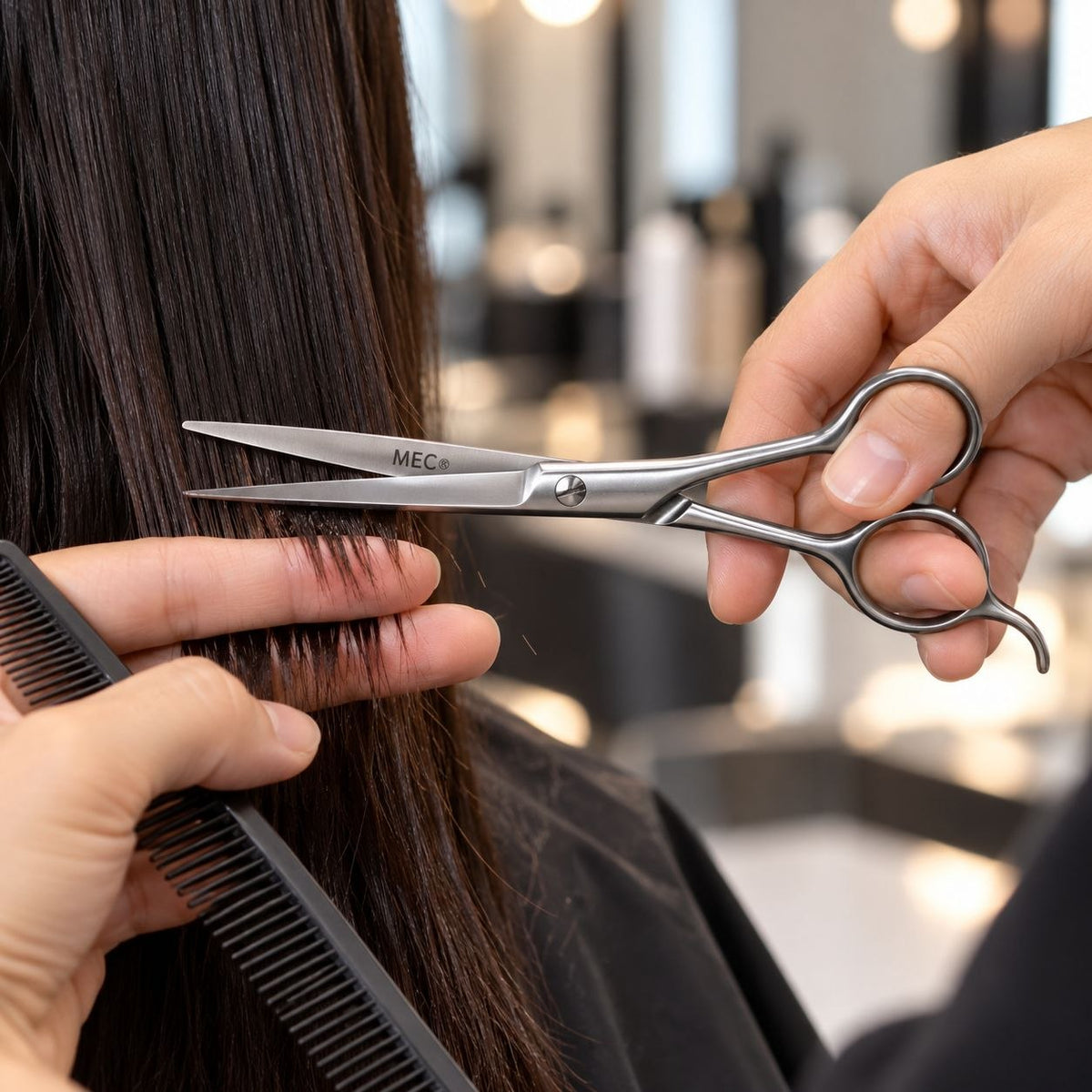 MEC Professional Hair Cutting Scissor 6.5 Inch | Stainless Steel Salon Scissors with Finger Rest