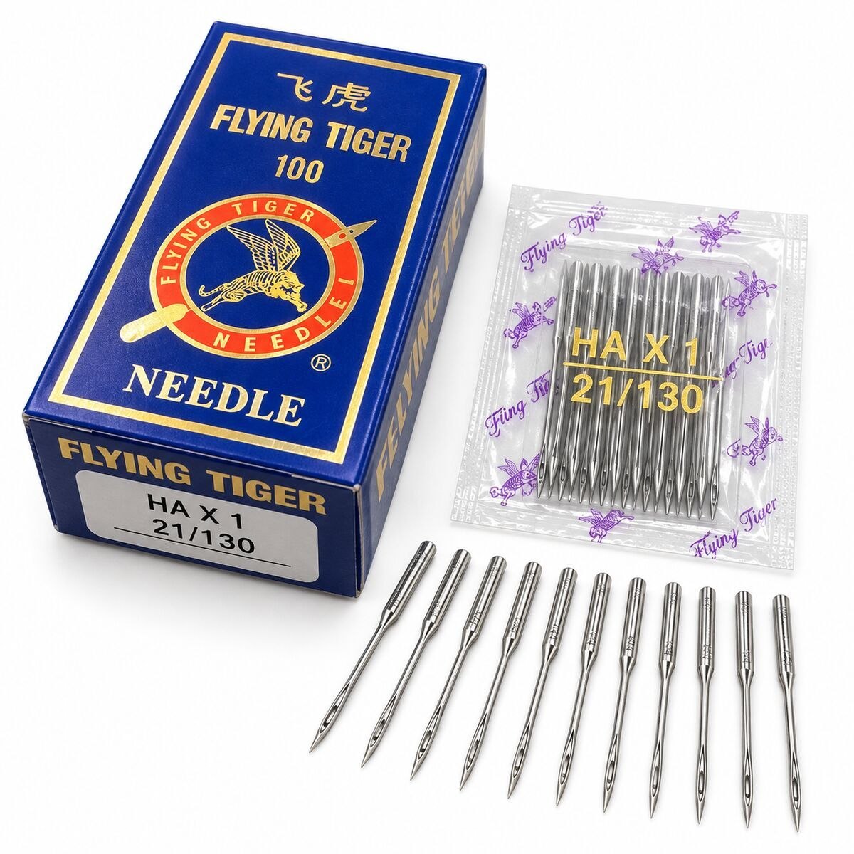 Flying Tiger HA×1 21/130 Sewing Machine Needles – 100 Needle Box