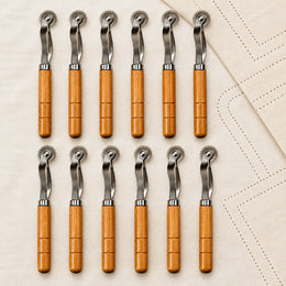 Tailor Tracing Wheel with Wooden Handle for Fabric Pattern Marking & Sewing
