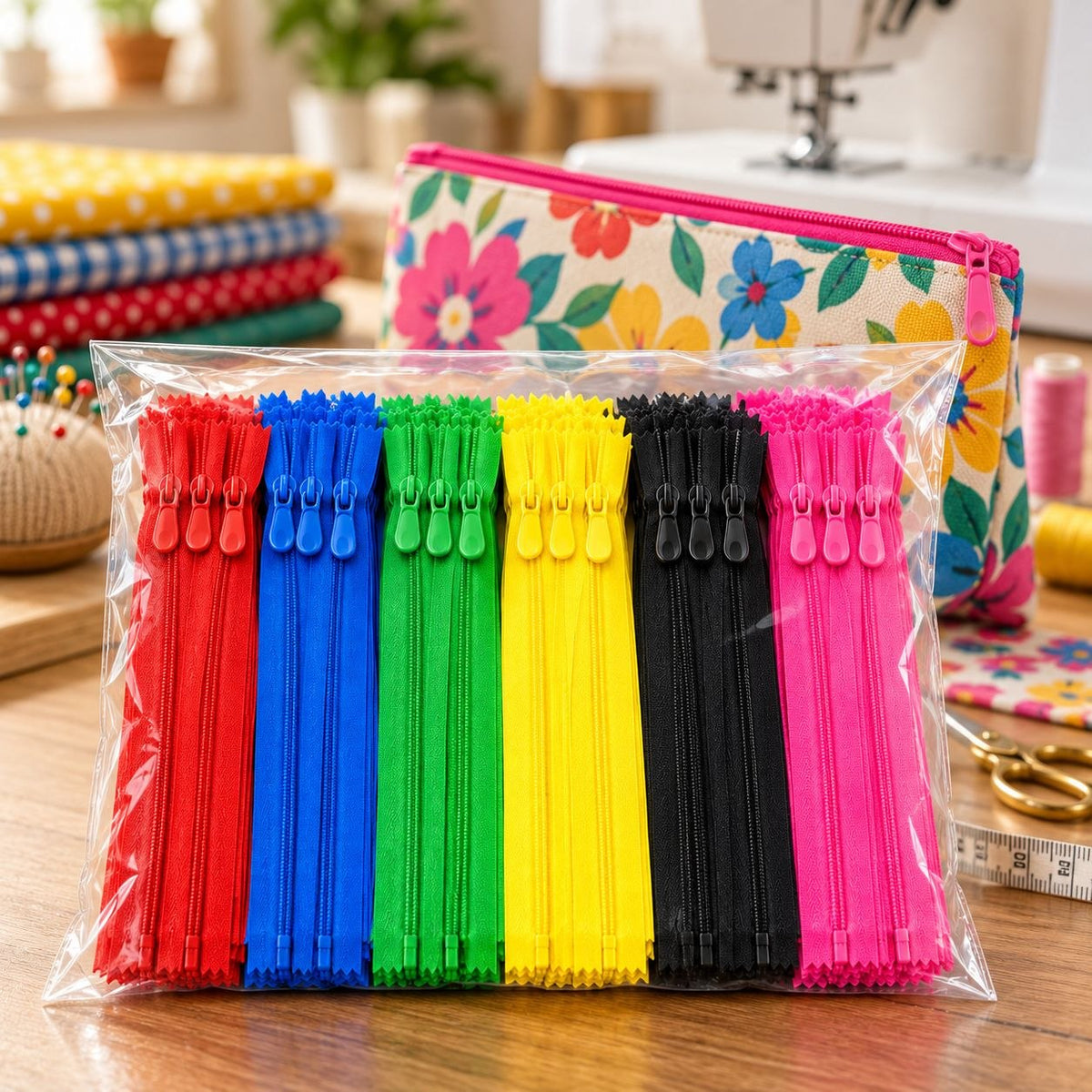 Women’s Garment Zippers for Blouse, Kurti & Dresses – Multicolour, Pack of 60 Pieces