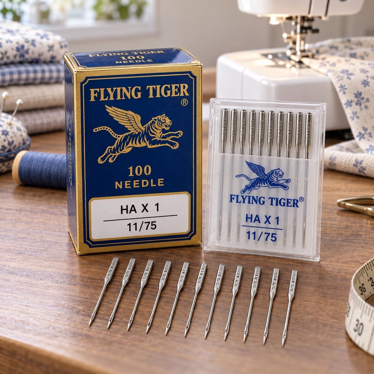 Flying Tiger HA×1 11/75 Sewing Machine Needles – 100 Needle Box