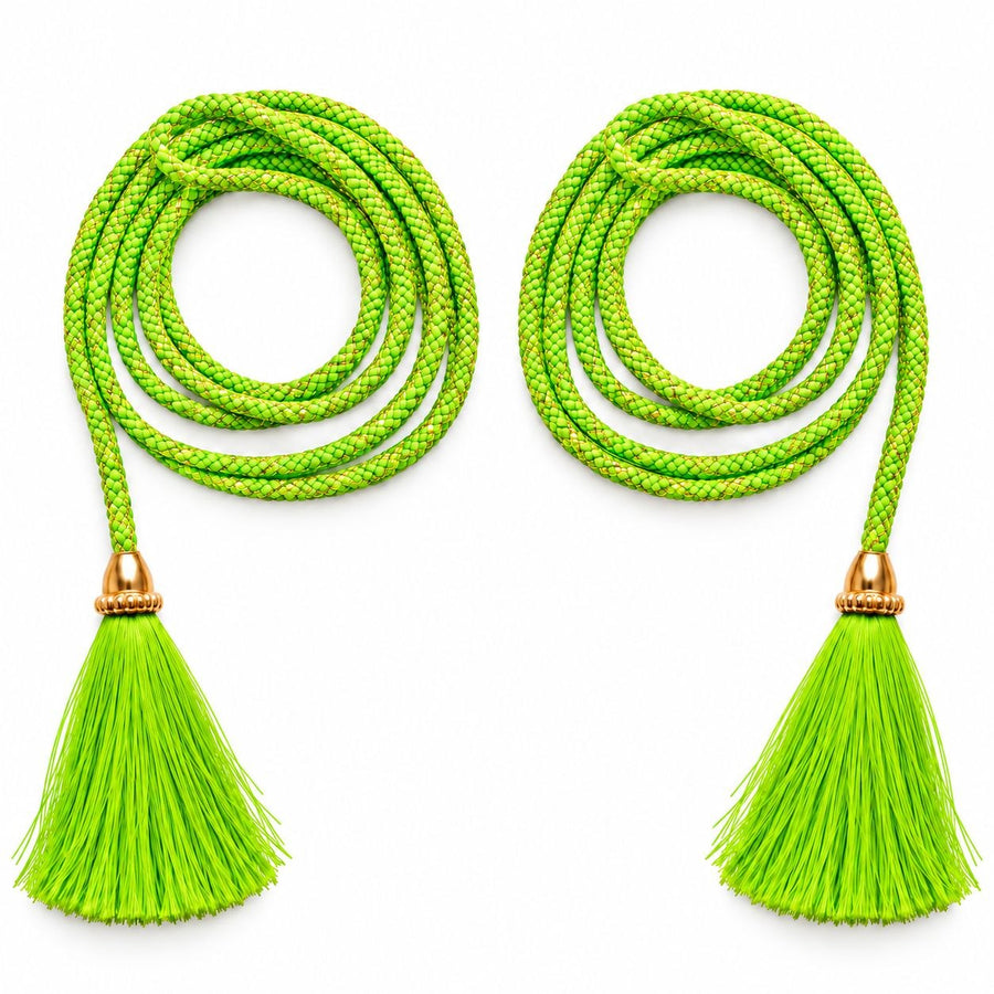 Green Blouse Latkan Dori with Tassel | Decorative Saree Blouse Tie Dori | Pack of 12