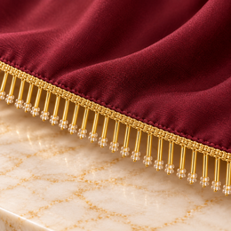 Premium Golden Bugle Bead Fringe Lace Border – 9 Meter | Designer Hanging Pearl Tip Lace for Saree, Blouse, Dupatta & Lehenga