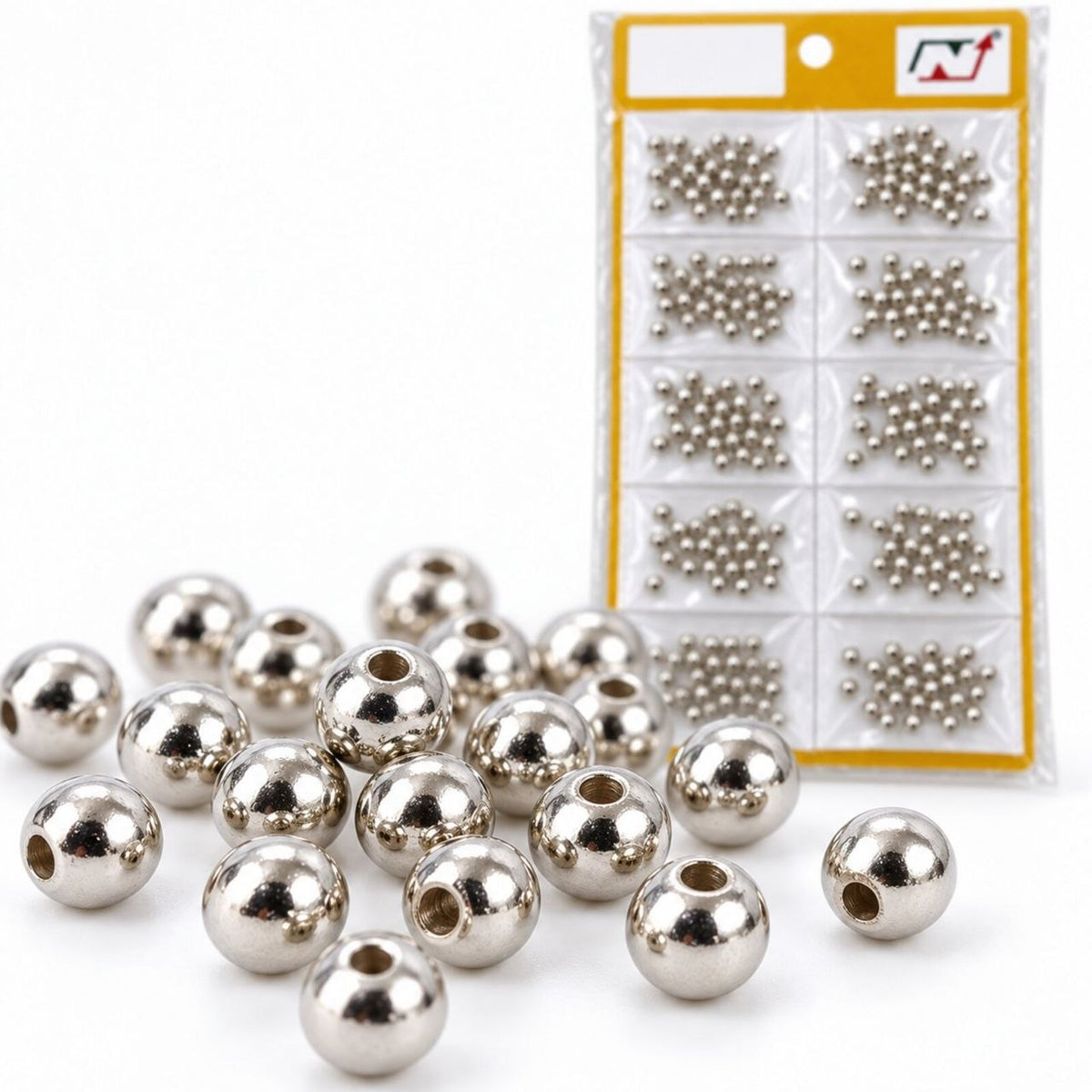 Moti No. 3 Silver Beads for Blouse, Latkan, Embroidery & Craft – Pack of 10 Packets