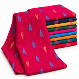 Multicolor Woven Blouse Piece Fabric Combo – Traditional Motif Design – Pack of 10 Pieces