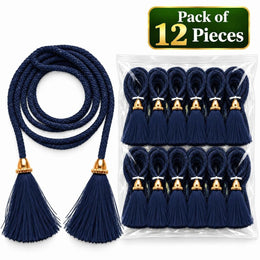 Navy Blue Blouse Dori with Tassel Latkan | Decorative Tie Cord for Blouse, Lehenga & Saree | Pack of 12
