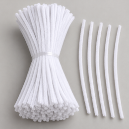 White Pipe Cleaner Craft Sticks for DIY Flowers, Figures, Art & Craft – 100 Pieces (1 Packet)