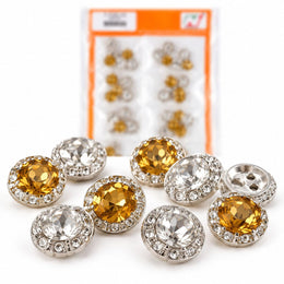 C-720/1S Silver & Golden Stone Designer Buttons for Kurti Blouse Suit – Pack of 120