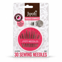30 Piece Hand Sewing Needle Compact Set with Needle Threader & Cutter – Assorted Sizes