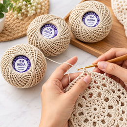 ITM India 24 Cord Cotton Thread Ball Pack of 4 | Crochet, Sewing & Piping Thread