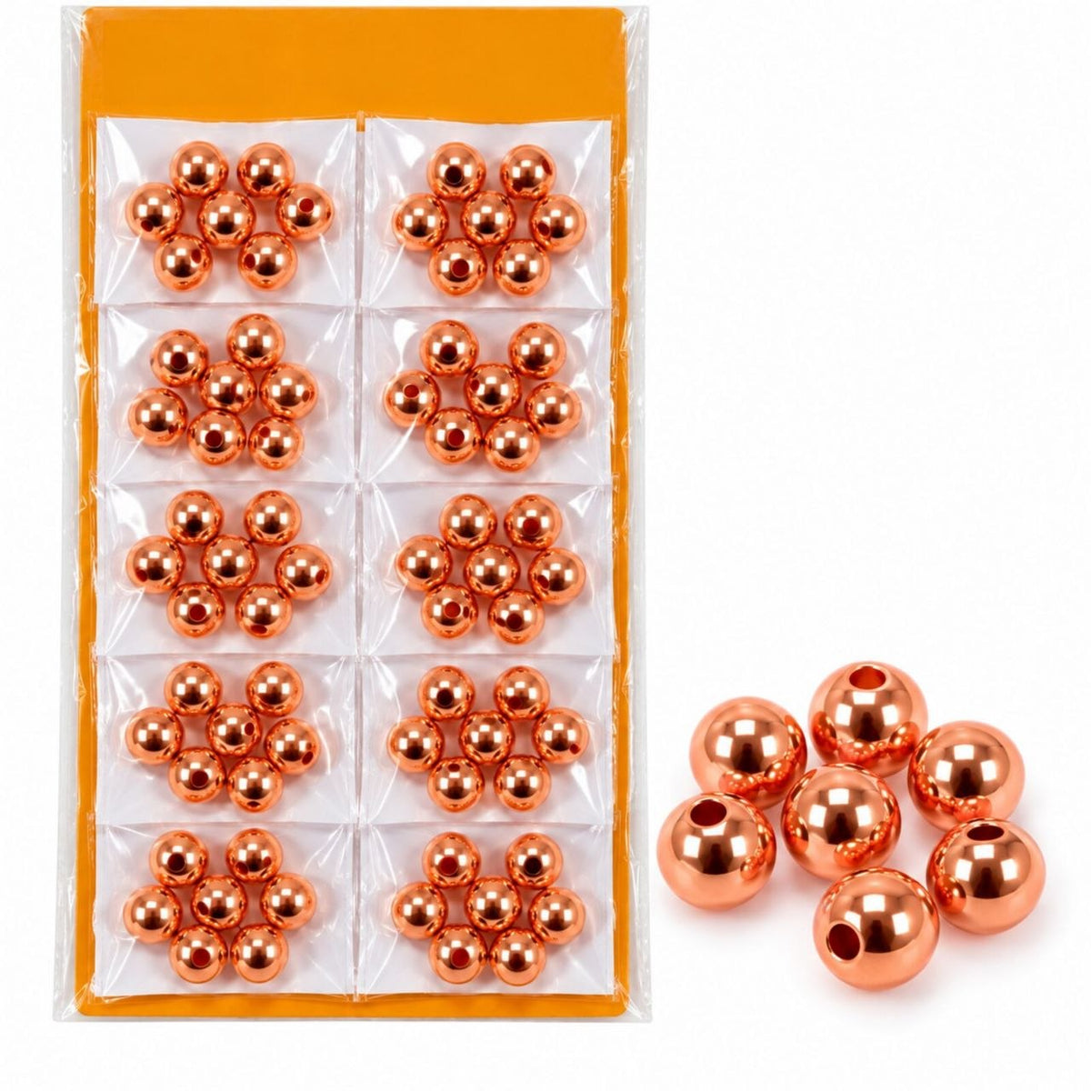 Moti No. 10 Copper Beads for Latkan, Blouse, Lehenga & Craft – Pack of 10 Packets