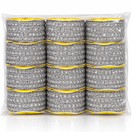 Silver Round Sequin Designer Lace Border for Saree, Blouse & Dupatta – 9 Meter Each, Pack of 12