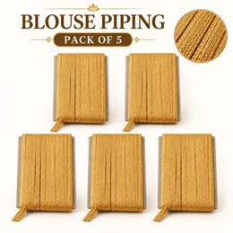 Golden Blouse Piping Dori Pack of 5 | Decorative Piping Cord for Blouse & Saree