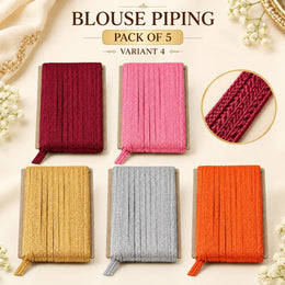 Blouse Piping Dori Pack of 5 Colours for Blouse, Saree, Kurti & Dress Stitching