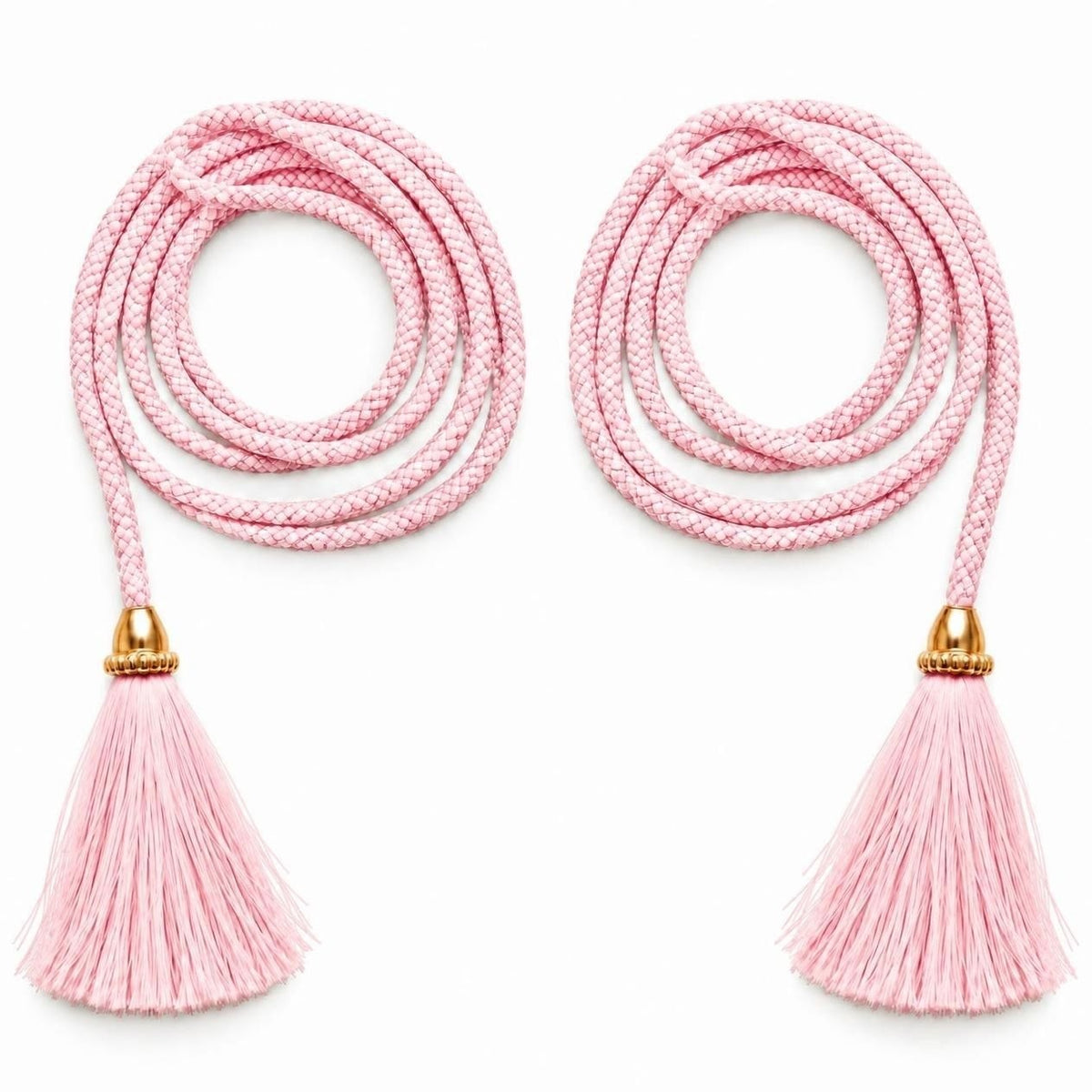 Baby Pink Blouse Dori with Tassel Latkan | 1 Meter Decorative Braided Tie Cord | Pack of 12