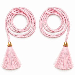 Baby Pink Blouse Dori with Tassel Latkan | 1 Meter Decorative Braided Tie Cord | Pack of 12