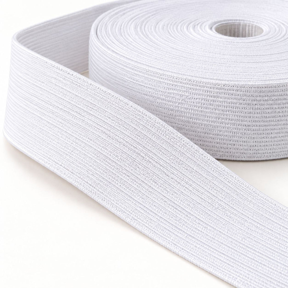 White Woven Elastic Tape 1.5 Inch (38 mm) – 25 Meter Roll for Tailoring & Garments
