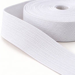 White Woven Elastic Tape 1.5 Inch (38 mm) – 25 Meter Roll for Tailoring & Garments