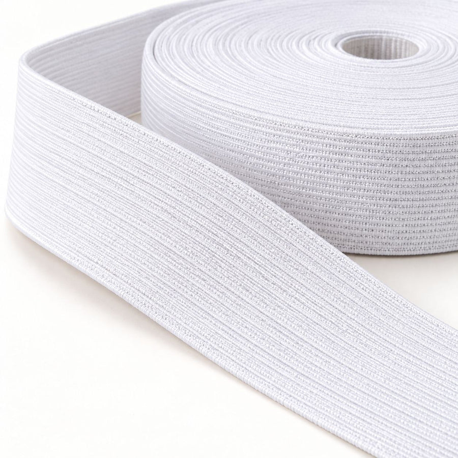 White Woven Elastic Tape 1.5 Inch (38 mm) – 25 Meter Roll for Tailoring & Garments