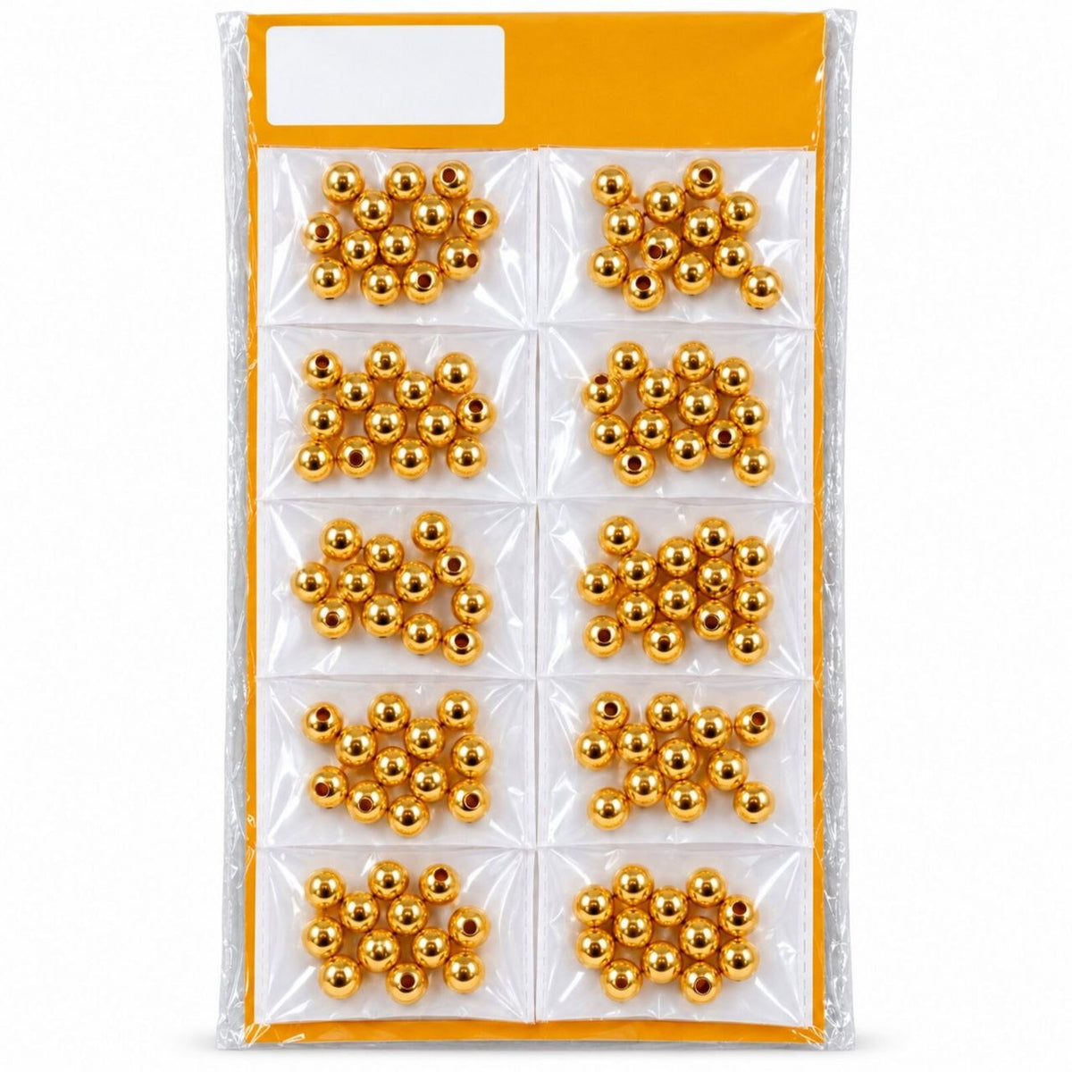 Moti No. 6 Golden Beads for Blouse, Saree, Lehenga & Embroidery – Pack of 10 Packets