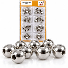 Moti No. 10 Silver Beads for Blouse, Latkan, Lehenga & Craft – Pack of 10 Packets