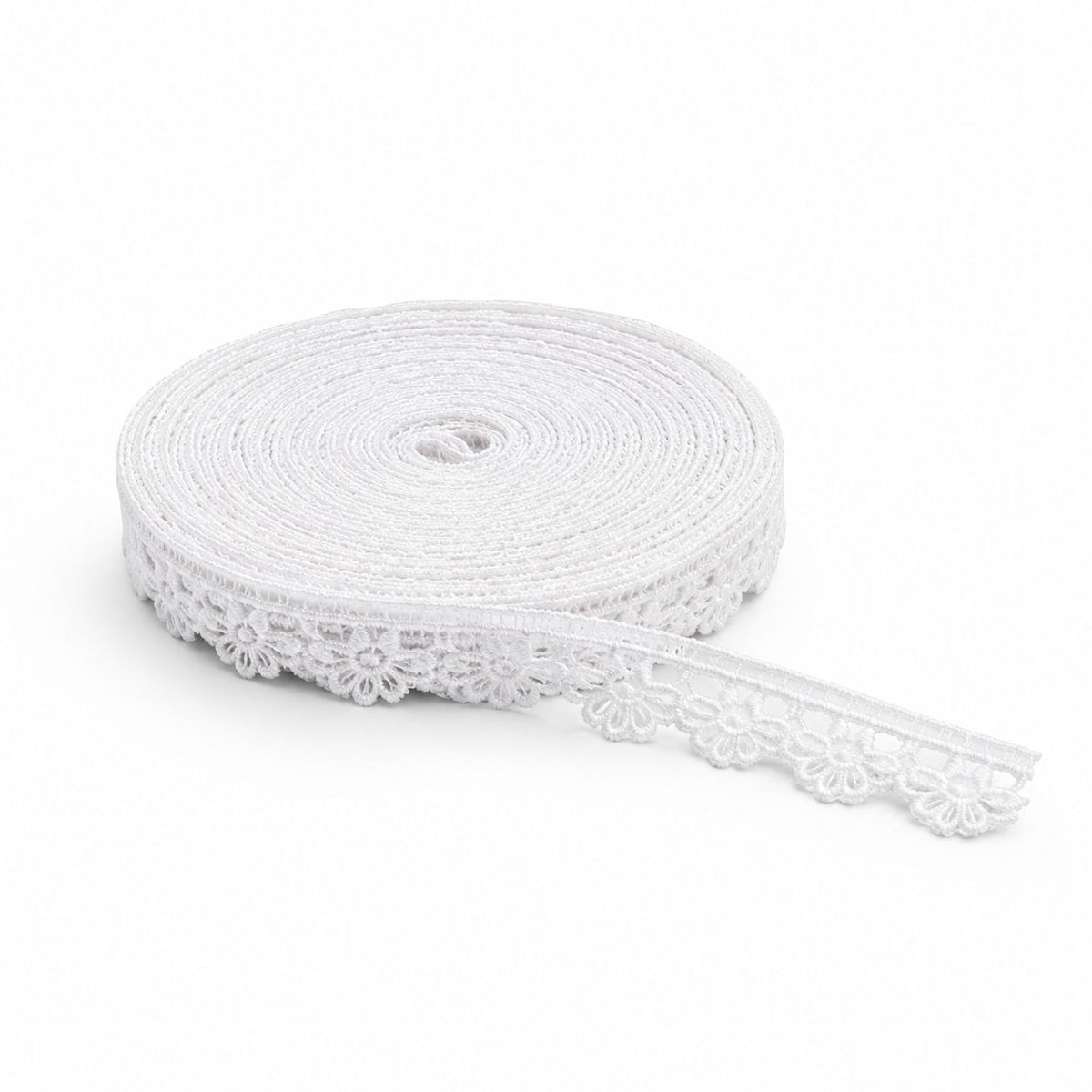 White Decorative Floral Lace 18 Meter Roll for Blouse, Saree, Kurti & Craft