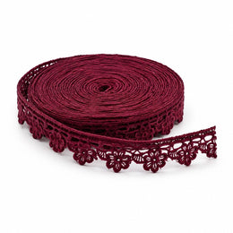 Maroon Floral Decorative Lace Trim for Blouse, Saree, Kurti & Craft | Designer Crochet Border Lace