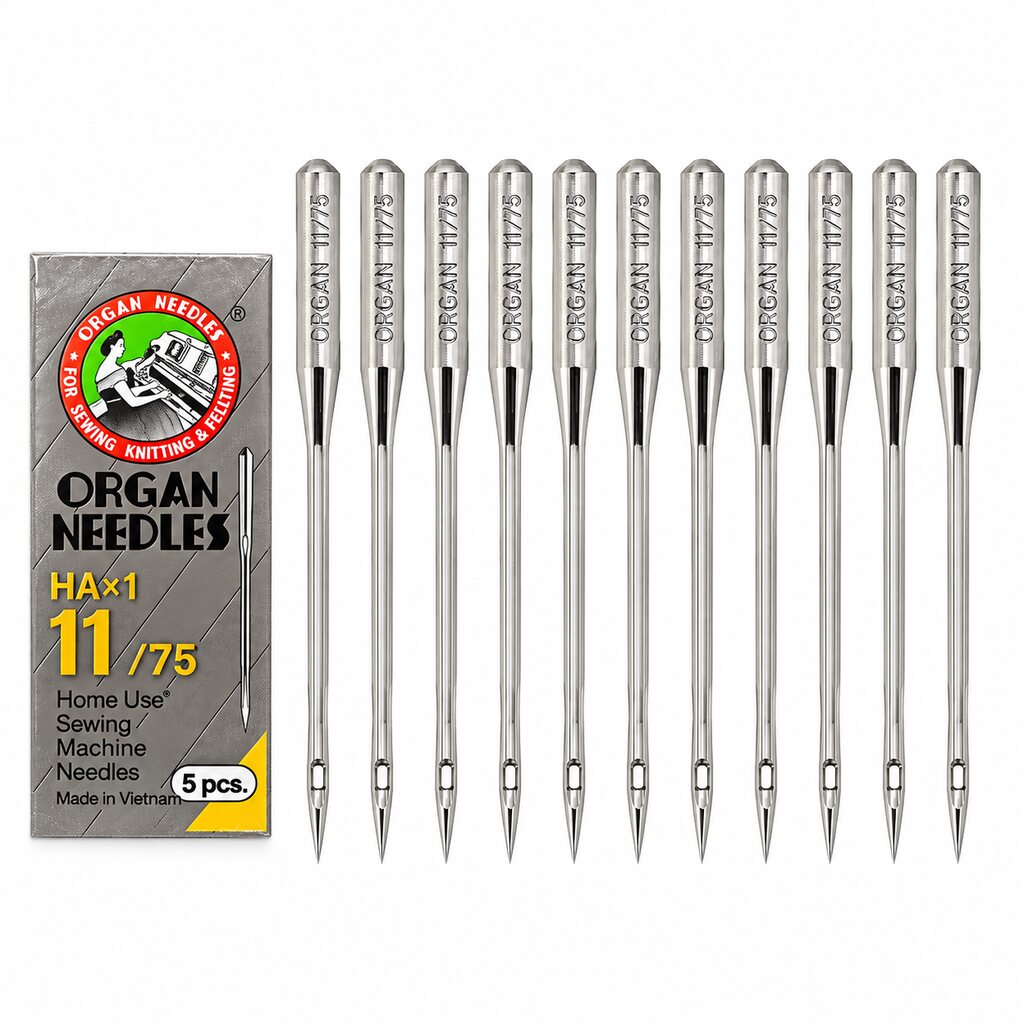 Organ HA×1 Sewing Machine Needles Size 11/75 – Pack of 5 Pieces