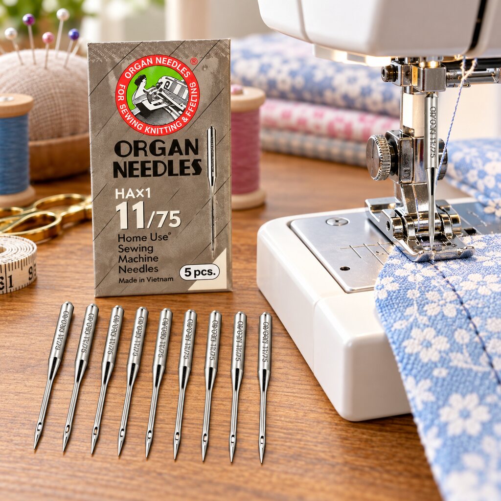 Organ HA×1 Sewing Machine Needles Size 11/75 – Pack of 5 Pieces