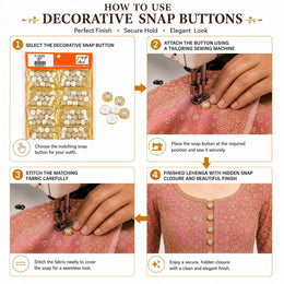 Decorative Snap Buttons for Blouse, Lehenga & Dresses | Fancy Stone Buttons