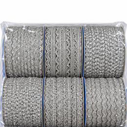Silver Assorted Designer Lace Border for Saree, Blouse & Dupatta – 9 Meter Each, Pack of 12