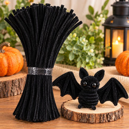 Black Pipe Cleaner Craft Sticks for DIY Flowers, Figures, Art & Craft – 100 Pieces (1 Packet)