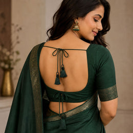 Premium Dark Bottle Green Silk Thread Tassel Latkan with Decorative Beads for Blouse, Saree, Lehenga & Dupatta – Designer Hanging Tassels