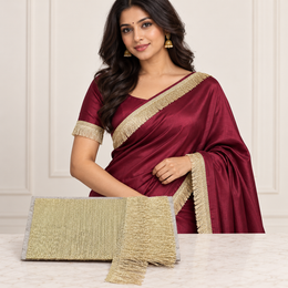 Golden Thread Jhalar Lace Border for Saree, Blouse & Dupatta Decoration – 18 Meter